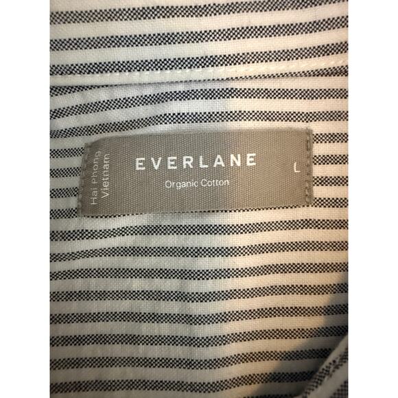 Everlane Organic Cotton Striped Oxford Dress Belted Size L - Picture 5 of 7